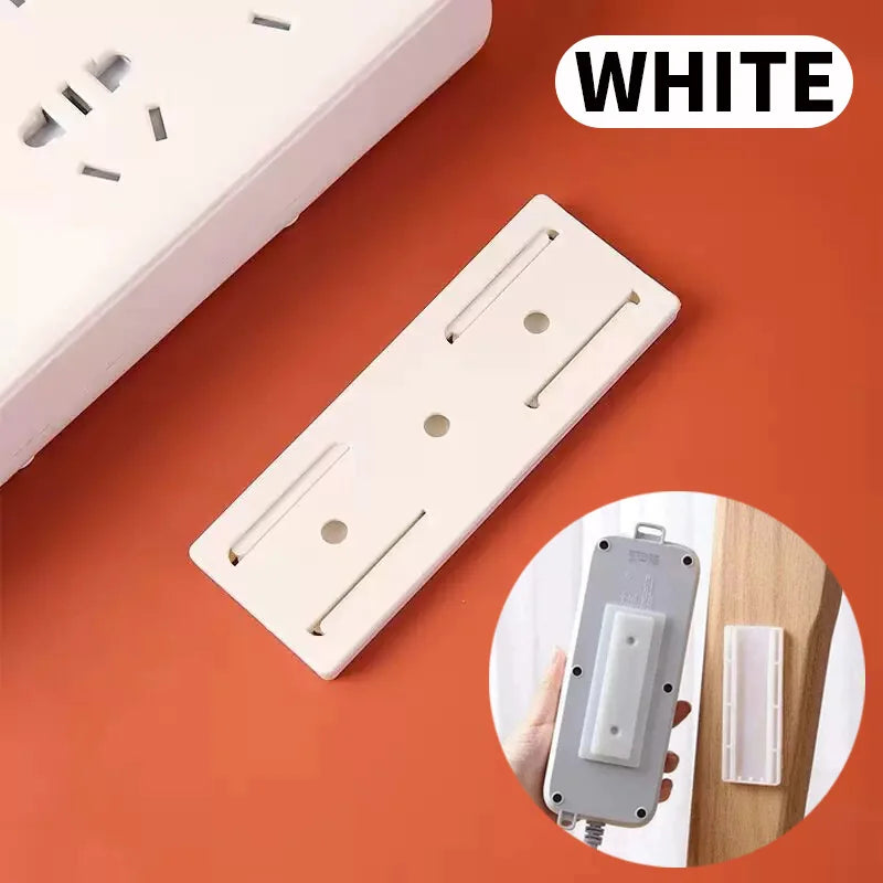 Toocki Self-Adhesive Power Socket Strip Fixator Wall Mounted Self Adhesive Punch Free Row Plug Holder for Kitchen Home Office