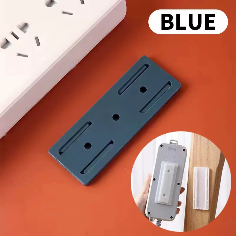 Toocki Self-Adhesive Power Socket Strip Fixator Wall Mounted Self Adhesive Punch Free Row Plug Holder for Kitchen Home Office