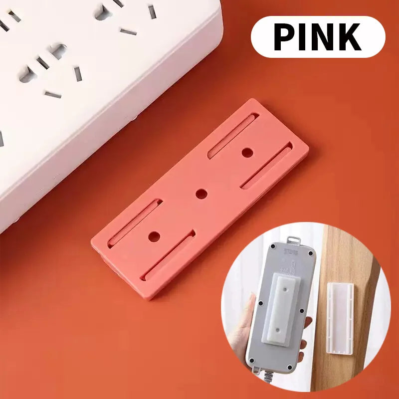 Toocki Self-Adhesive Power Socket Strip Fixator Wall Mounted Self Adhesive Punch Free Row Plug Holder for Kitchen Home Office